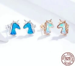 925 Sterling Silver Unicorn Charming Earrings -Unicorn Fashion 0 0ef63e