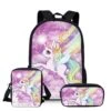 Cute Cartoon Unicorn School Bag Set For Teenager Student