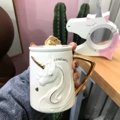 340ML Unicorn Mug With Lid Spoon 9 340ML Unicorn Mug With Lid Spoon -Unicorn Fashion 0 4d0238