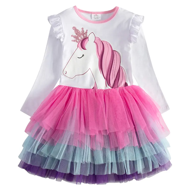 Unicorn Long Sleeve Tutu Dresses For Girls 4 Unicorn Long Sleeve Tutu Dresses For Girls - Image 2