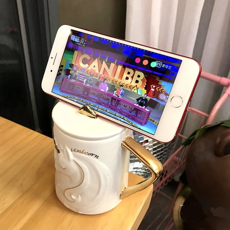 340ML Unicorn Mug With Lid Spoon 4 340ML Unicorn Mug With Lid Spoon - Image 2