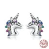 925 Sterling Silver Unicorn Pony Earrings For Women