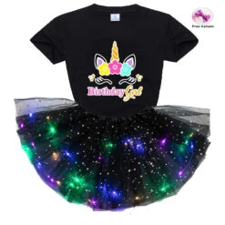 Unicorn Birthday Party Glowing LED Tutu Skirt + T-shirt 13 Unicorn Birthday Party Glowing LED Tutu Skirt + T-shirt -Unicorn Fashion 0 60592a