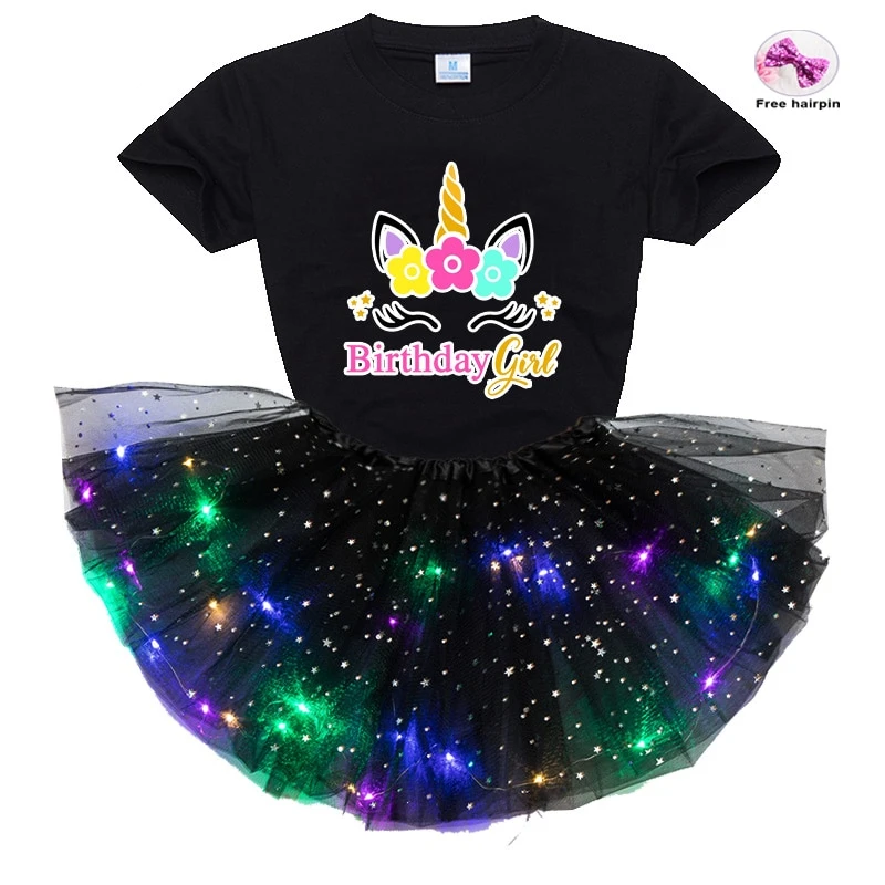 Unicorn Birthday Party Glowing LED Tutu Skirt + T-shirt 8 Unicorn Birthday Party Glowing LED Tutu Skirt + T-shirt - Image 6