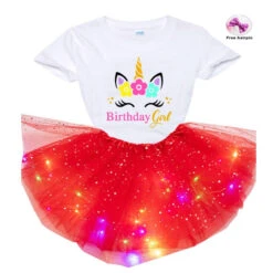Unicorn Birthday Party Glowing LED Tutu Skirt + T-shirt 9 Unicorn Birthday Party Glowing LED Tutu Skirt + T-shirt -Unicorn Fashion 0 6732a3
