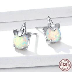 925 Sterling Silver Holographic Unicorn Earrings 9 925 Sterling Silver Holographic Unicorn Earrings -Unicorn Fashion 0 6ccf00