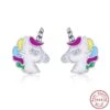Silver Unicorn Stud Earrings 1 Silver Unicorn Stud Earrings -Unicorn Fashion 0 754490