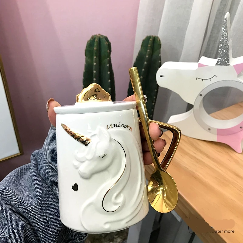 340ML Unicorn Mug With Lid Spoon 3 340ML Unicorn Mug With Lid Spoon