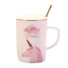 Unicorn Ceramic Mug With Golden Spoon