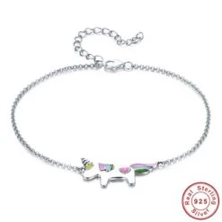 Silver Colorful Unicorn Bracelet