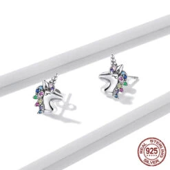925 Sterling Silver Unicorn Pony Earrings For Women -Unicorn Fashion 0 8ea58b