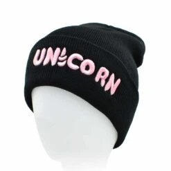 Black Unicorn Beanie Hat