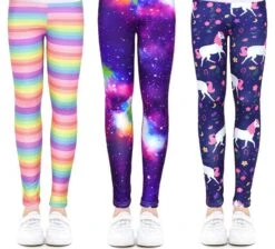 Unicorn Colorful Rainbow Leggings For Girls