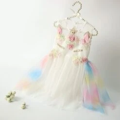 Unicorn Flowers Embroidery Princess Dresses -Unicorn Fashion 0 d435b7