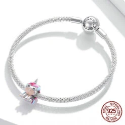 925 Sterling Silver Rainbow Unicorn Pony Charm Pendant -Unicorn Fashion 0 d6e1a3