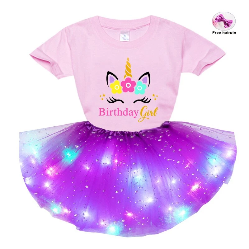 Unicorn Birthday Party Glowing LED Tutu Skirt + T-shirt 3 Unicorn Birthday Party Glowing LED Tutu Skirt + T-shirt