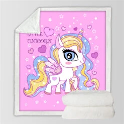 Little Unicorn Themed Sherpa Fleece Blanket