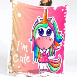 Girly Unicorn Sherpa Fleece Blanket