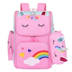 3D Unicorn Waterproof Primary School Bags For Girls