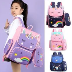 Cartoon 3D Creative Waterproof Unicorn Children School Bags