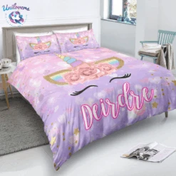 Personalized Custom Cute Purple Unicorn Lash Bedding Set -Unicorn Fashion 12 8