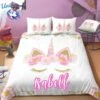 Personalized Custom Dreaming Unicorn Eyelashes Bedding Set -Unicorn Fashion 12 Isabell