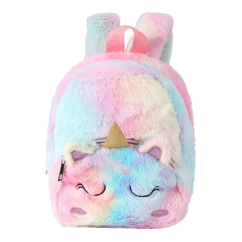 Kids Mini Fluffy Unicorn Backpack To School For Girls 3 Kids Mini Fluffy Unicorn Backpack To School For Girls