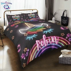 Personalized Custom Glowing Unicorn Lash Bedding Set -Unicorn Fashion 13 3