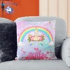 Personalized Rainbow And Hearts Unicorn Pillow
