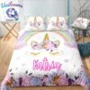Personalized Custom Floral Unicorn Eyelashes Bedding Set -Unicorn Fashion 14 Katria