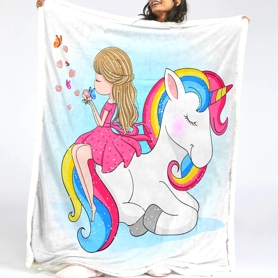 Adorable Unicorn Sherpa Fleece Blanket 3 Adorable Unicorn Sherpa Fleece Blanket