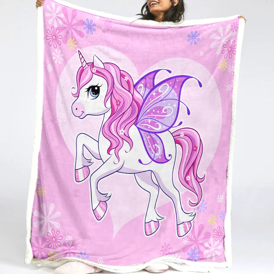Princess Unicorn Fluffy Fleece Blanket 3 Princess Unicorn Fluffy Fleece Blanket