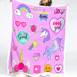 Unicorn Jump Over The Moon Fleece Blanket -Unicorn Fashion 19 1