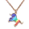 Trendy Colorful Unicorn Shape Pendant Necklace Jewelry