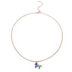 Trendy Colorful Unicorn Shape Pendant Necklace Jewelry -Unicorn Fashion 1PC Trendy Alloy Pendant Necklace Colorful Unicorn Shape Pendant Necklace Simple Jewelry For Women Jewelry Clavicle 4