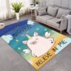 Piggy Unicorn Carpet, Area Rug, Large Floor Mat For Living Room Bedroom Playroom