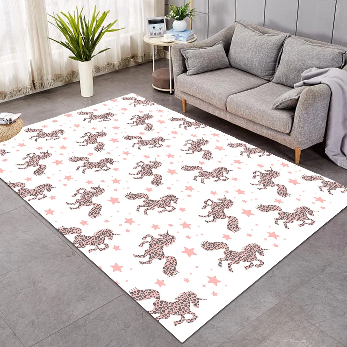 Prancing Unicorn Starry Tan SW1202 Carpet, Area Rug, Large Floor Mat For Living Room Bedroom Playroom 3 Prancing Unicorn Starry Tan SW1202 Carpet, Area Rug, Large Floor Mat For Living Room Bedroom Playroom