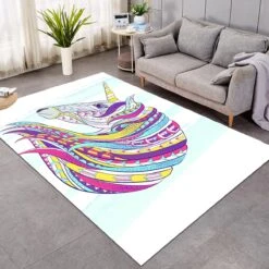 Unicorn’s Colorful Mane SW0506 Carpet, Area Rug, Large Floor Mat For Living Room Bedroom Playroom