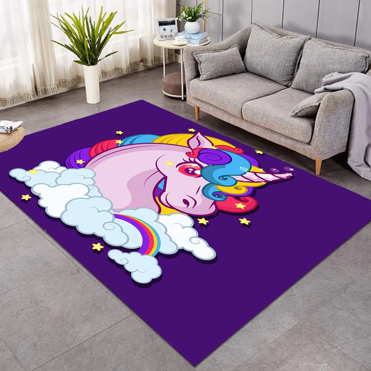 Purple Unicorn Area Rug For Girls Room 3 Purple Unicorn Area Rug For Girls Room