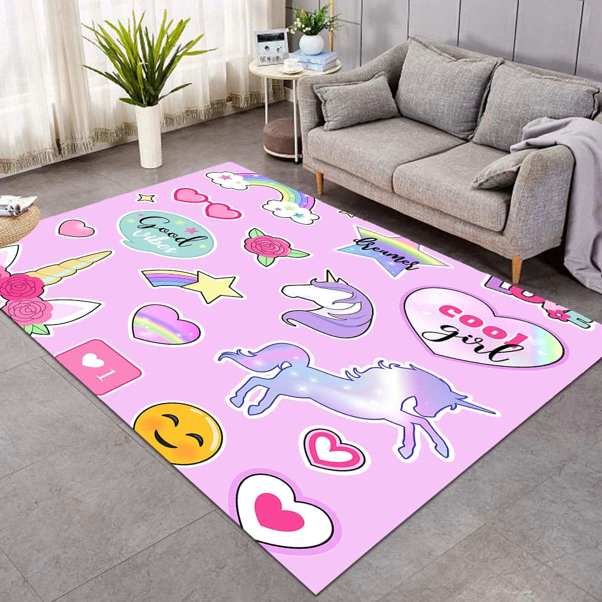 Cartoon Unicorn Area Rug For Bedroom 3 Cartoon Unicorn Area Rug For Bedroom