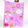 Power GIrl Unicorn Fluffy Fleece Blanket -Unicorn Fashion 20 2