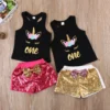 Unicorn Toddler Sleeveless T-shirt And Pant -Unicorn Fashion 2017 Unicorn Toddler Kids Baby Girls Sleeveless T shirt Tops Letters One Vest Shorts Sequins Outfits