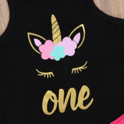 Unicorn Toddler Sleeveless T-shirt And Pant -Unicorn Fashion 2017 Unicorn Toddler Kids Baby Girls Sleeveless T shirt Tops Letters One Vest Shorts Sequins Outfits 2