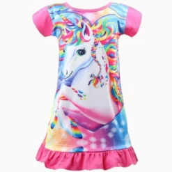 Short Sleeve Princess Unicorn Dress