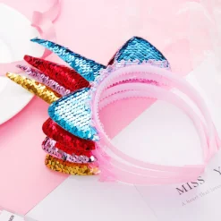 Fashion Cute Unicorn Cat Ears Lace Headband 12 Fashion Cute Unicorn Cat Ears Lace Headband -Unicorn Fashion 2018 New Fashion Girls Cute Sequin Unicorn Cat Ears Lace Hairbands Children Lovely Shine Headband Headwear 4