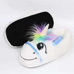 Winter Unicorn Plush Slippers 12 Winter Unicorn Plush Slippers -Unicorn Fashion 2018 Winter Warm Indoor Slippers Cute Cartoon Plush Unicorn Slippers for Grown Ups Unisex Home Slippers 4
