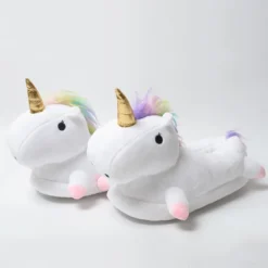 Led Light Unicorn Slippers -Unicorn Fashion 2018 Winter lovely Home Slippers Chausson Licorne White Shoes Women unicorn slippers animals pantuflas unicornio pantoufle 1
