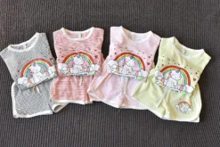 Unicorn Short Sleeve T-Shirt And Shorts -Unicorn Fashion 2019 Girls Cartoon Rainbow Unicorn Clothing Sets Children s Striped Short Sleeve T Shirt Shorts 2 3