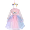 Children Unicorn Dress Headband Outfit -Unicorn Fashion 2019 New Fashion Children Dress Headband Outfit 2pcs Set Flower Girls Dress Unicorn Party Costume Birthday
