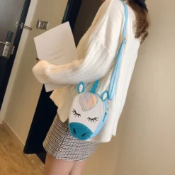 Sequins Unicorn Shoulder Bag For Girls -Unicorn Fashion 2019 Sequins Unicorn Shoulder Bag For Girls Fashion Vogue Phone Key Card Crossbody Bags For Women 3